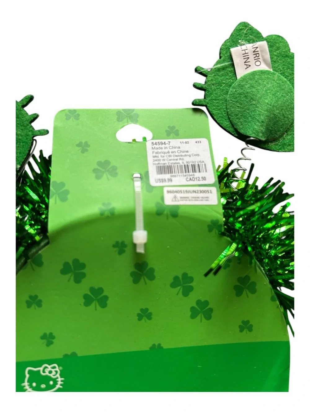 4/$20 Hello Kitty Green Tinsel Headband - Picture 4 of 5